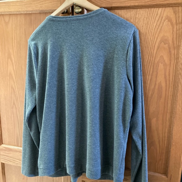 Lands End Grey jersey button up cardigan 2 front pockets Size 14-16 60% cotton - Picture 6 of 6